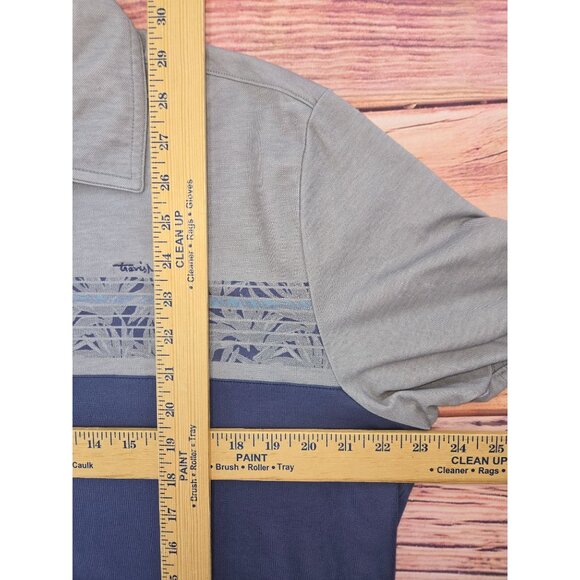 Travis Mathew Mens Polo XL Gray & Blue Pima Cotton Blend - Picture 9 of 9